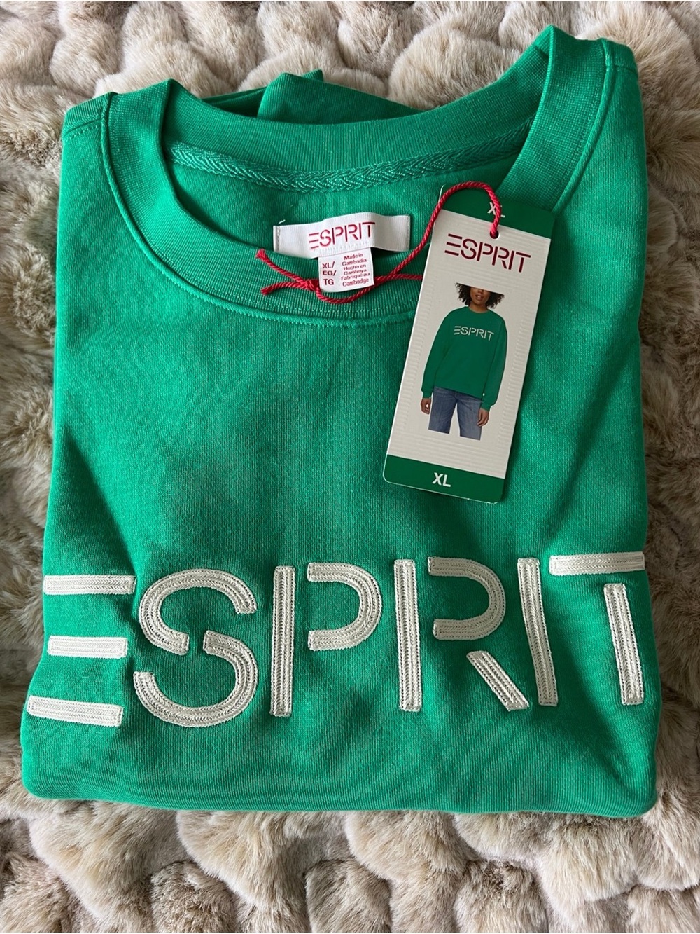 Esprit Green Logo Crewneck Sweatshirt